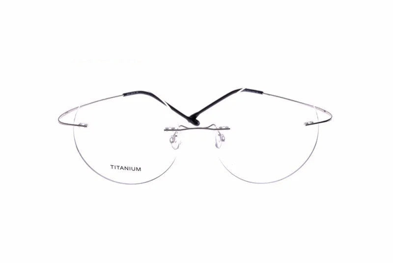 Chashma Ottica Unisex Rimless Round Titanium Eyeglasses 9613