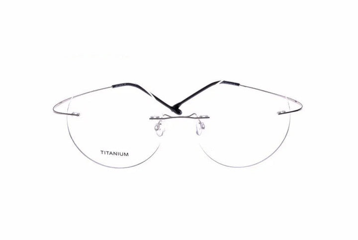 Chashma Ottica Unisex Rimless Round Titanium Eyeglasses 9613