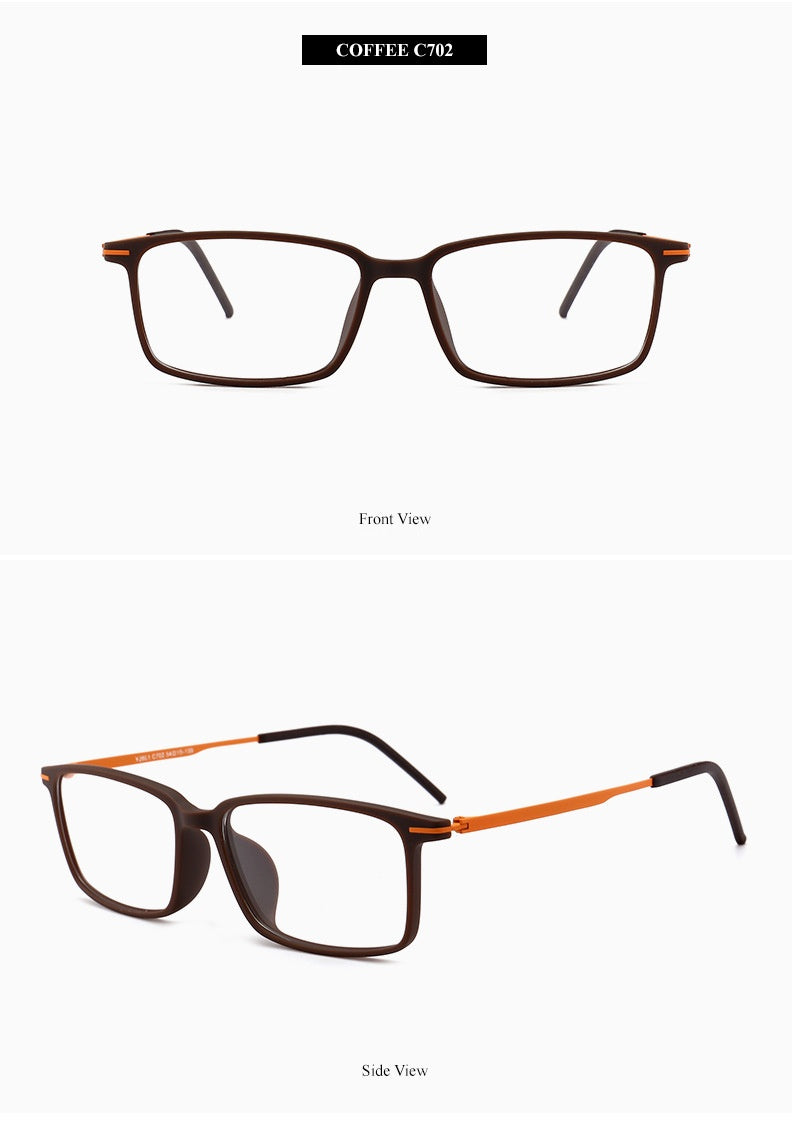 Chashma Ochki Unisex Full Rim Square Ultem Tr 90 Stainless Steel Eyeglasses 2601.