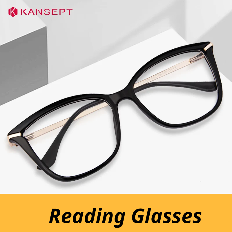 Kansept Women's Full Rim Square Tr 90 Alloy Reading Glasses 512155