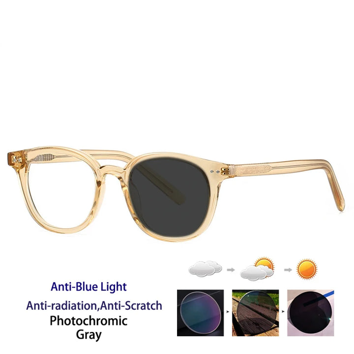 Kocolior Unisex Full Rim Oval Tr 90 Photochromic Reading Glasses 28005.