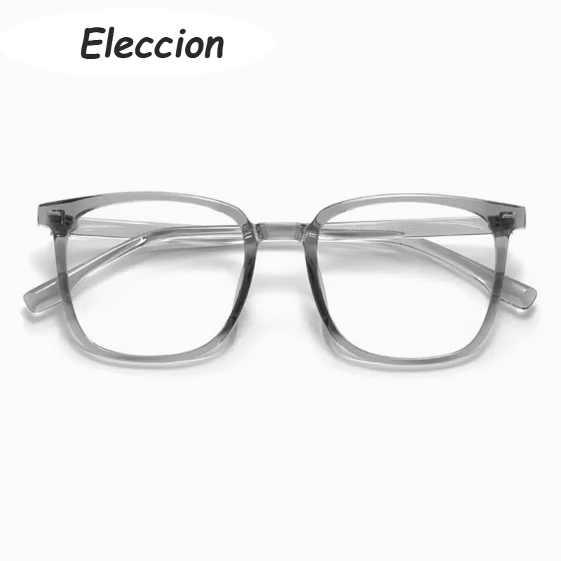 Eleccion Unisex Full Rim Square Tr 90 Titanium Eyeglasses 92101 Full Rim Eleccion Grey