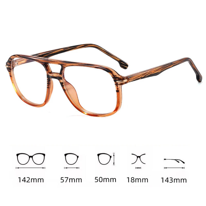 Kocolior Unisex Full Rim Square Double Bridge Tr 90 Titanium Photochromic Reading Glasses 82120 — view 2 | Kocolior at FuzWeb
