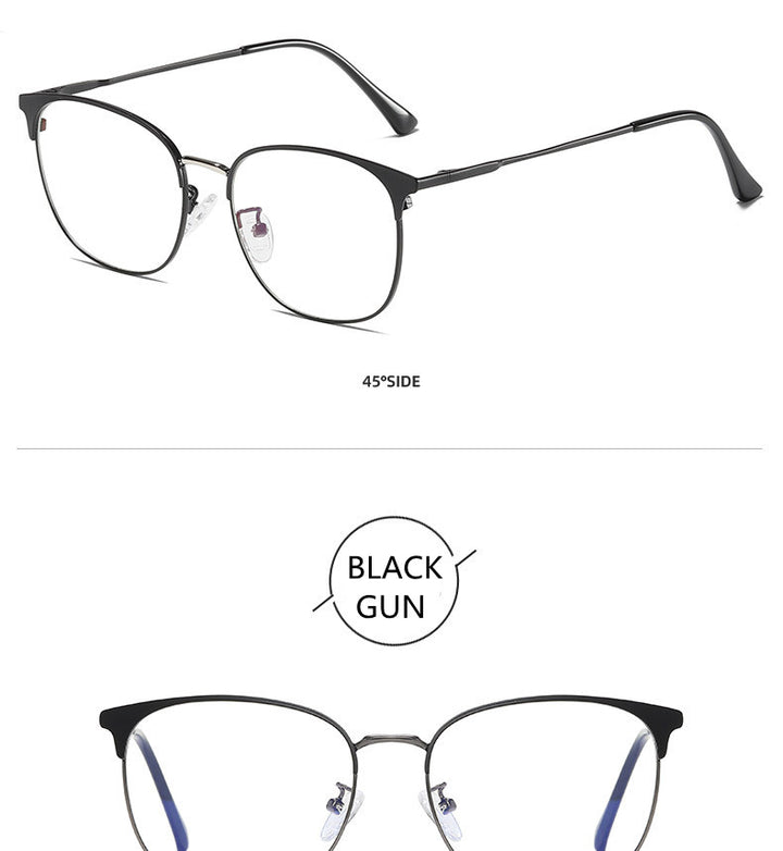 Kocolior Unisex Full Rim Square Acetate Alloy Brow Line Eyeglasses 9123.