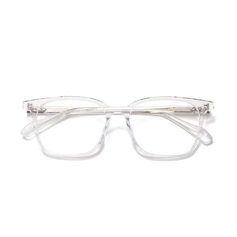 Chashma Ottica Unisex Full Rim Square Acetate Eyeglasses 62127 - Transparent