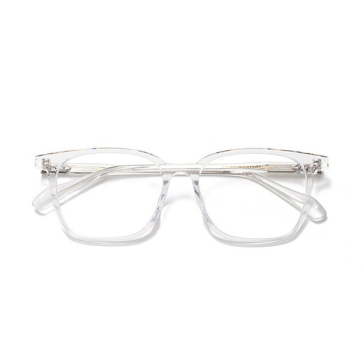 Chashma Ottica Unisex Full Rim Square Acetate Eyeglasses 62127 - Transparent