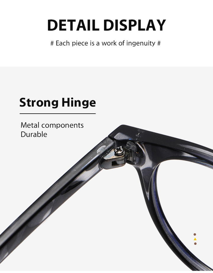Kocolior Unisex Full Rim Round Acetate Hyperopic Reading Glasses 3313 — view 4 | Kocolior at FuzWeb