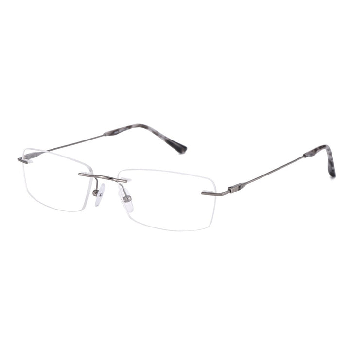 Chashma Ottica Unisex Rimless Square Titanium Eyeglasses 2935
