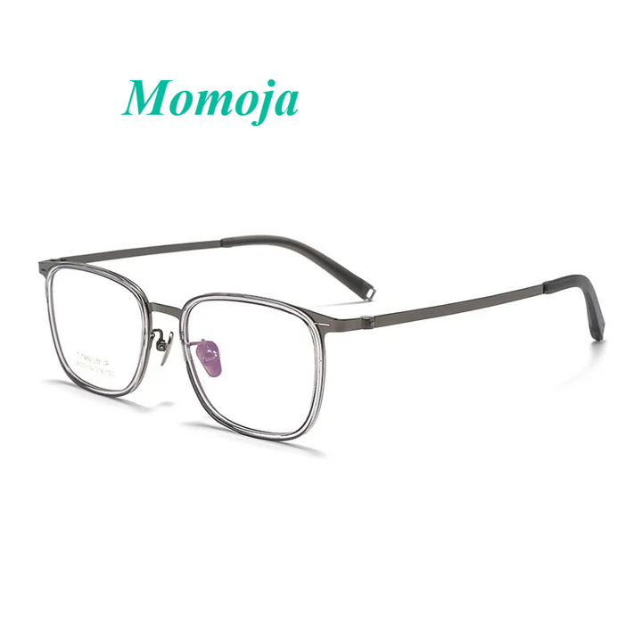 Momoja Unisex Full Rim Square Titanium Tr 90 Eyeglasses 26031