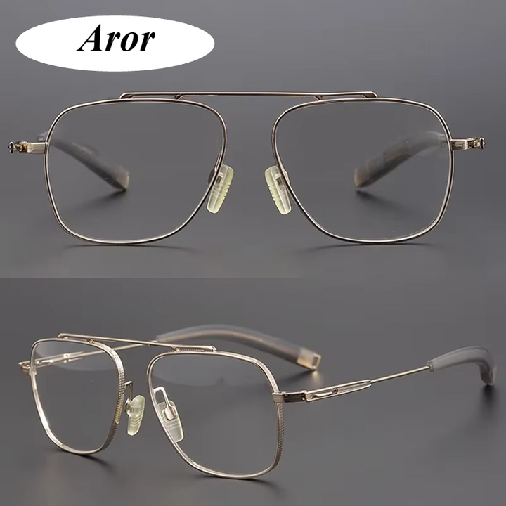 Aror Men's Full Rim Square Titanium Eyeglasses 199105