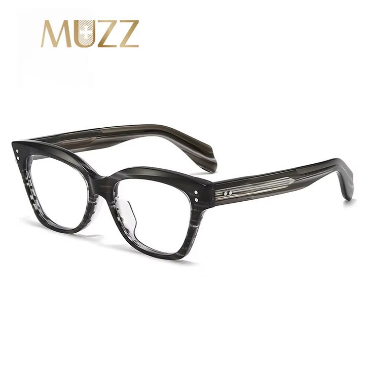 Muzz Women's Full Rim Square Cat Eye Acetate Eyeglasses 84276 Full Rim Muzz