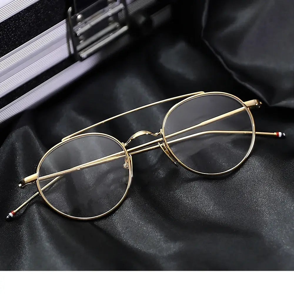 Bobbie Unisex Full Rim Oval Double Bridge Titanium Eyeglasses 101000 — view 1 | Bobbie at FuzWeb