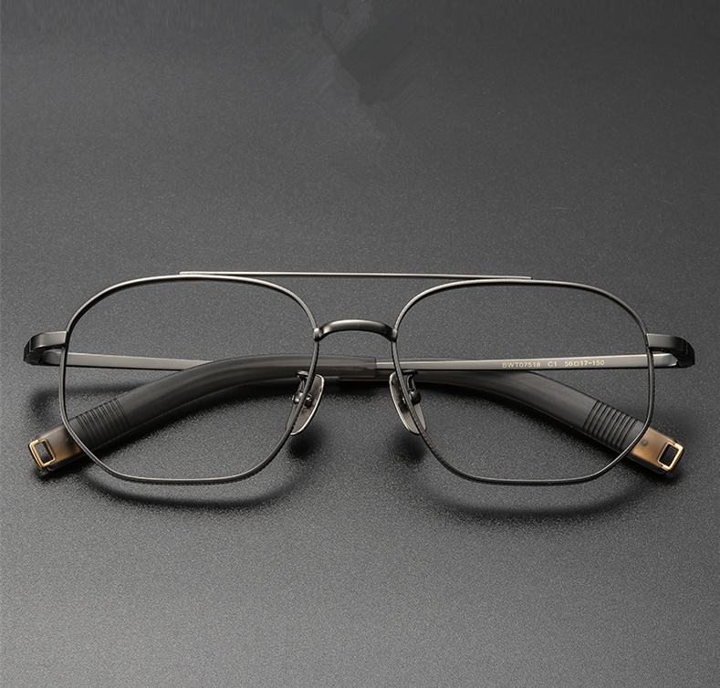 Aimee Unisex Full Rim Big Square Double Bridge Titanium Eyeglasses 5816 — view 2 | Aimee at FuzWeb