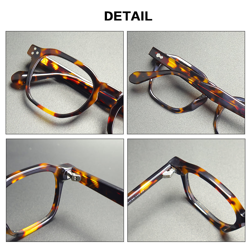 Gatenac Unisex Full Rim Flat Top Square Acetate Reading Glasses G62209 — view 2 | Gatenac at FuzWeb