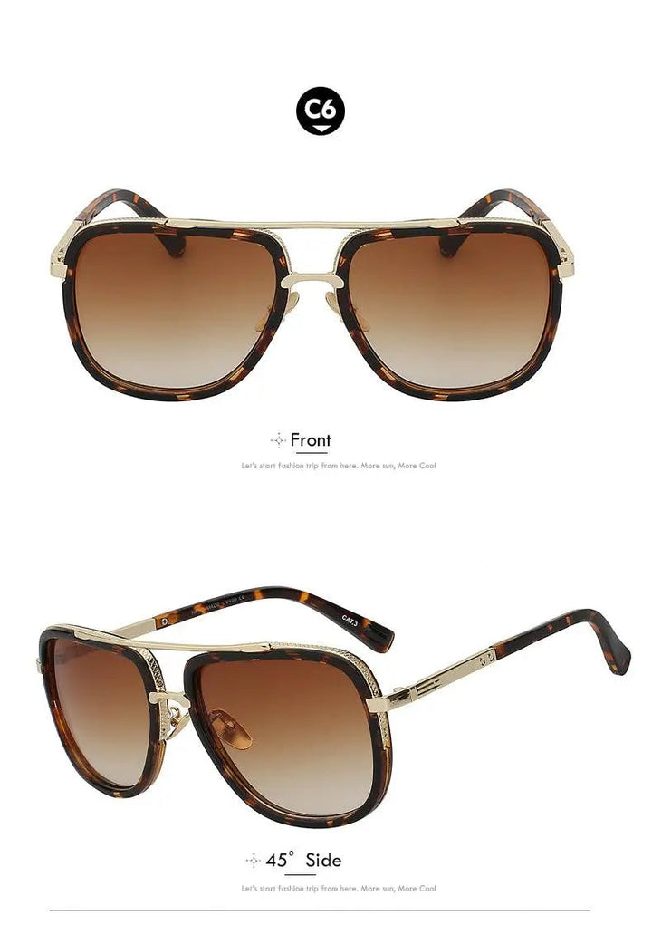 Xiu Brand Mens Square Sunglasses Men Women Big Frame — view 17 | Xiu at FuzWeb