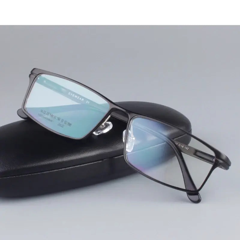 Hdcrafter Unisex Full Rim Rectangle Titanium Frames 262000 — view 1 | Hdcrafter Eyeglasses at FuzWeb