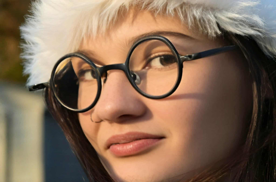 Black Mask Unisex Full Rim Round Titanium Eyeglasses Clip On Sunglasses 495976