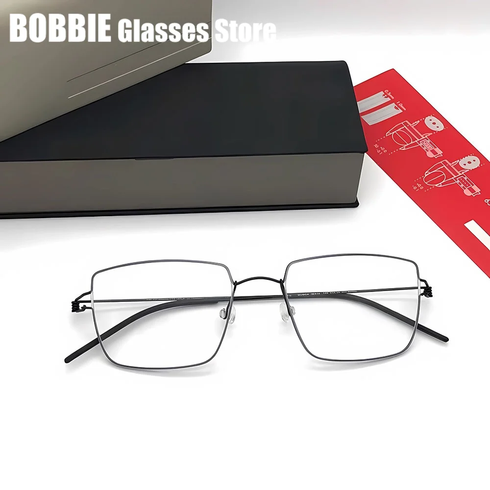 Bobbie Unisex Full Rim Square Screwless Titanium Eyeglasses 544218