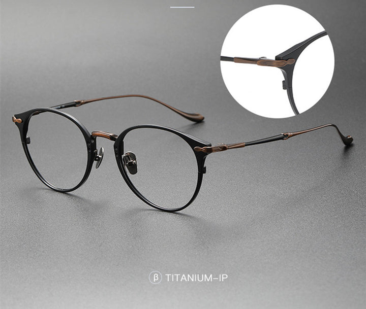 Aimee Unisex Full Rim Oval Round Titanium Eyeglasses 3112 — view 4 | Aimee at FuzWeb