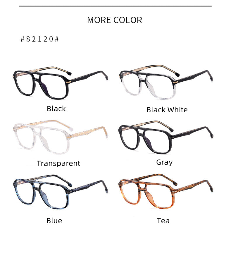 Kocolior Unisex Full Rim Square Double Bridge Tr 90 Titanium Photochromic Reading Glasses 821206.