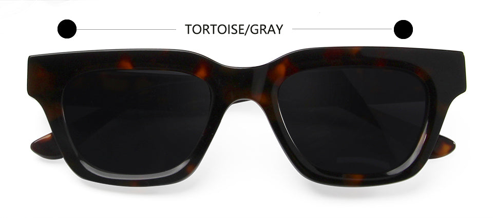 Esnbie Unisex Full Rim Square Brow Line Thick Acetate Sunglasses 23029.