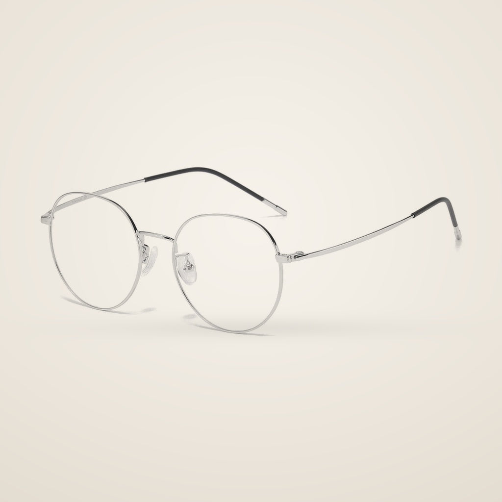 Bclear Unisex Full Rim Round Titanium Alloy Eyeglasses 86100 — view 3 | Bclear at FuzWeb