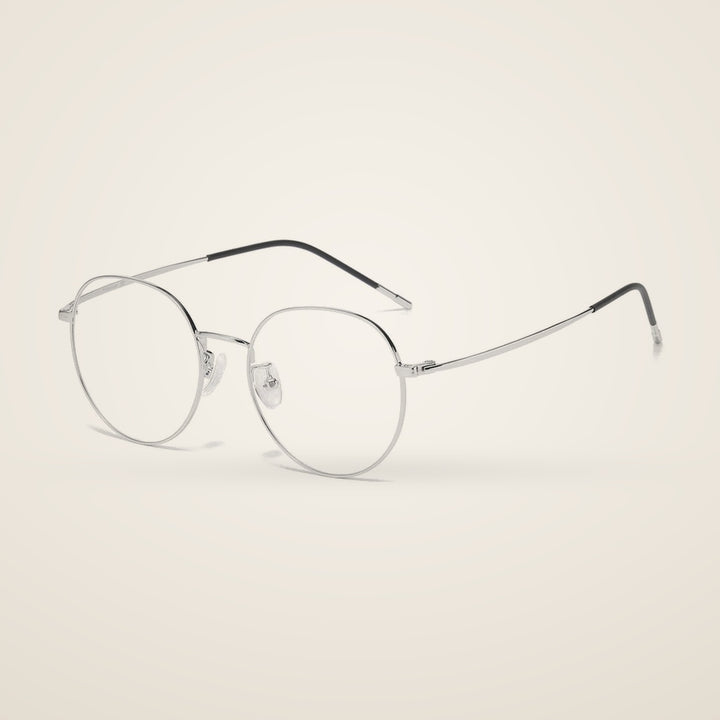 Bclear Unisex Full Rim Round Titanium Alloy Eyeglasses 86100 — view 3 | Bclear at FuzWeb
