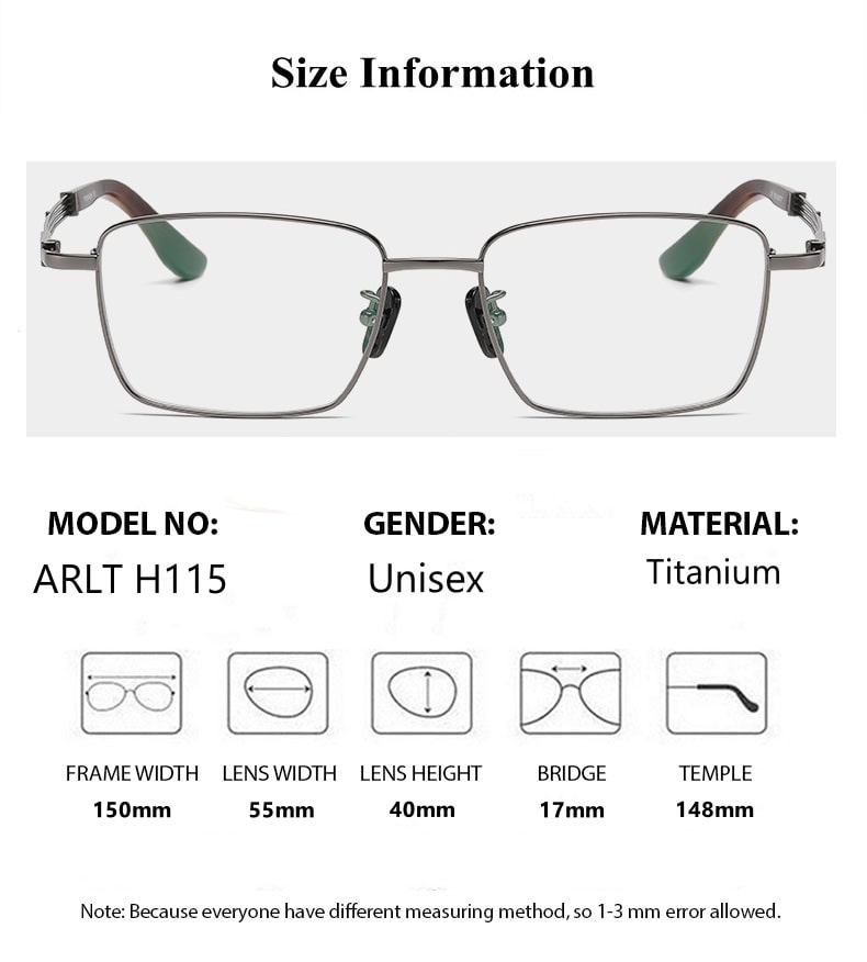 Summer Flower Mens Full Rim Big Square Titanium Eyeglasses 612150 — view 1 | Summer Flower at FuzWeb