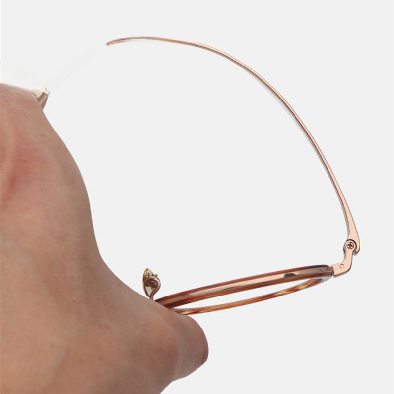 Chashma Ochki Unisex Full Rim Oval Acetate Titanium Eyeglasses 770020.