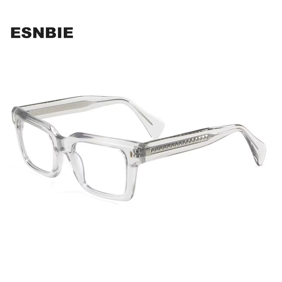 Esnbie Women's Full Rim Square Thick Acetate Eyeglasses 941936 Full Rim Esnbie