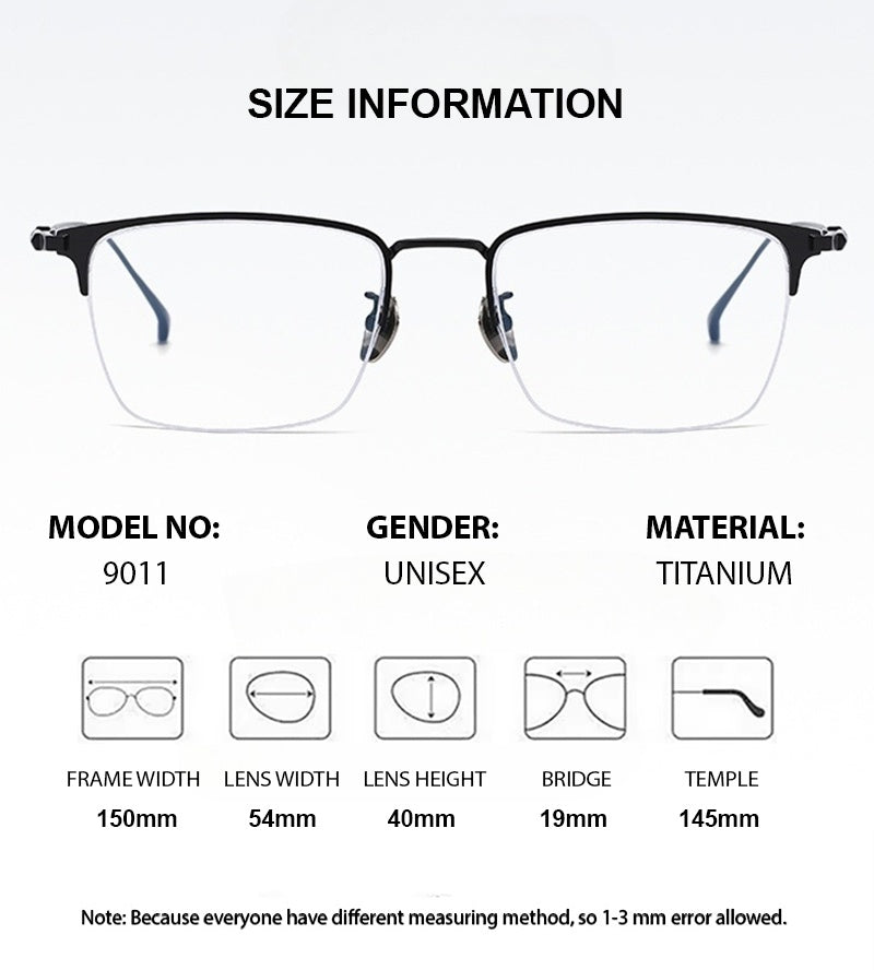 Chashma Ochki Mens Semi Rim Big Square Titanium Eyeglasses 969011 — view 1 | Chashma Ochki at FuzWeb