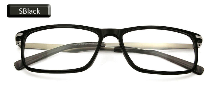 Esnbie Unisex Full Rim Square Acetate Titanium Eyeglasses 20091 — view 3 | Esnbie at FuzWeb