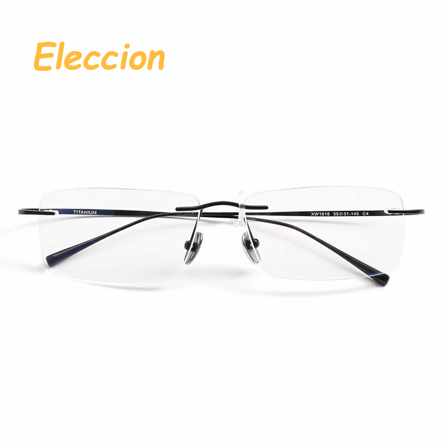 Eleccion Unisex RImless Oval Square Titanium Eyeglasses 491818 Rimless Eleccion