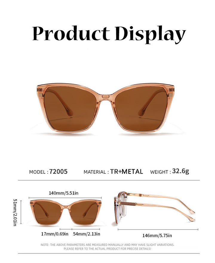 Kansept Unisex Full Rim Square Tr 90 Alloy Reading Glasses Clip On Sunglasses 72005.