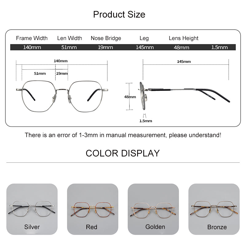 Aimee Unisex Full Rim Flat Top Polygon Oval Titanium Eyeglasses 236649 — view 2 | Aimee at FuzWeb