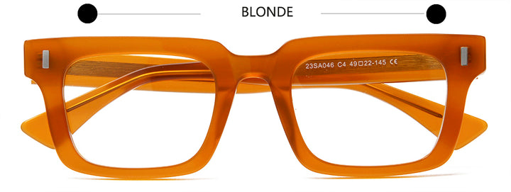 Esnbie Unisex Full Rim Square Thick Acetate Eyeglasses 23046 — view 6 | Esnbie at FuzWeb