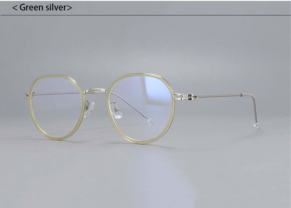 CCspace Unisex Full Rim Irregular Round Tr 90 Titanium Eyeglasses 53262 — view 13 | CCspace at FuzWeb