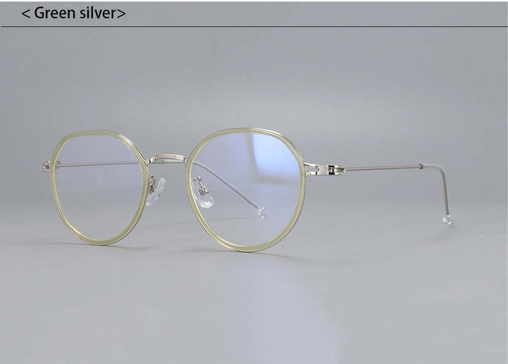 CCspace Unisex Full Rim Irregular Round Tr 90 Titanium Eyeglasses 53262 — view 13 | CCspace at FuzWeb