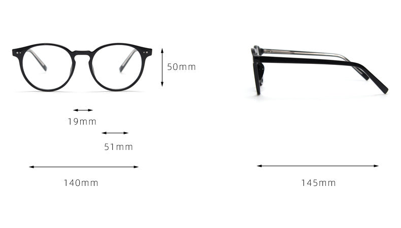 CCspace Unisex Full Rim Round Tr 90 Titanium Eyeglasses 55868.