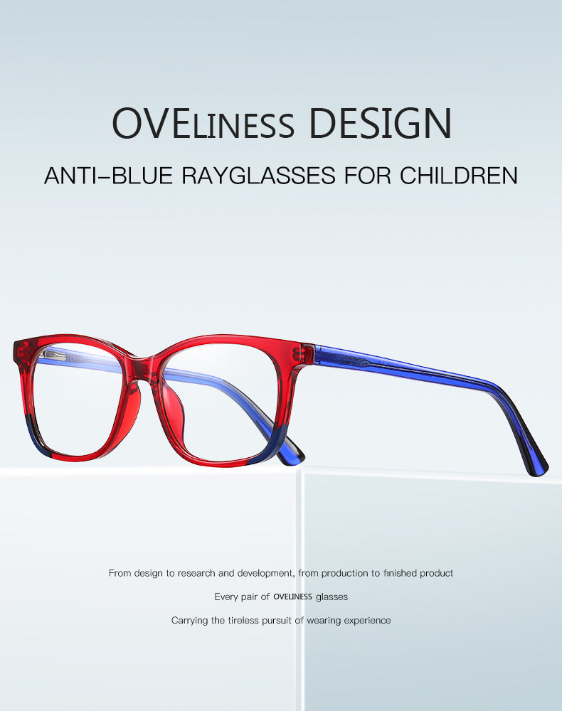 Oveliness Youth Unisex Full Rim Square Tr 90 Titanium Eyeglasses 20206 — view 1 | Oveliness at FuzWeb