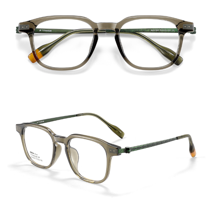 CCspace Mens Full Rim Big Square Acetate Titanium Eyeglasses 314981 — view 1 | CCspace at FuzWeb