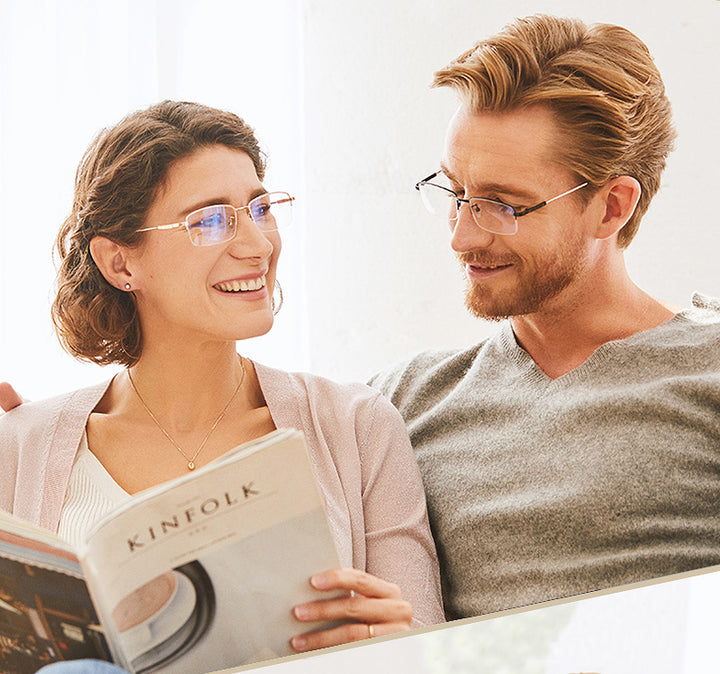 Evunhuo Full Rim Square Titanium Alloy Progressive Reading Glasses 4579 — view 4 | Evun Huo at FuzWeb
