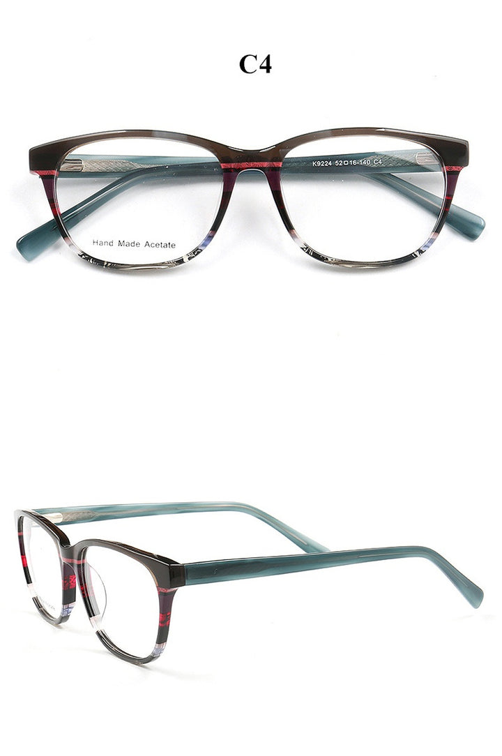 Chashma Ochki Unisex Full Rim Square Cat Eye Acetate Eyeglasses 9224.
