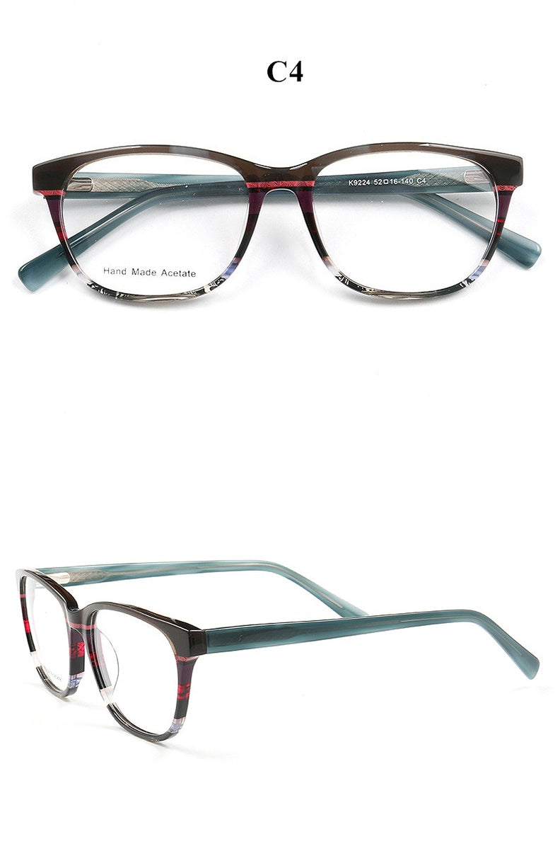 Chashma Ochki Unisex Full Rim Square Cat Eye Acetate Eyeglasses 9224.