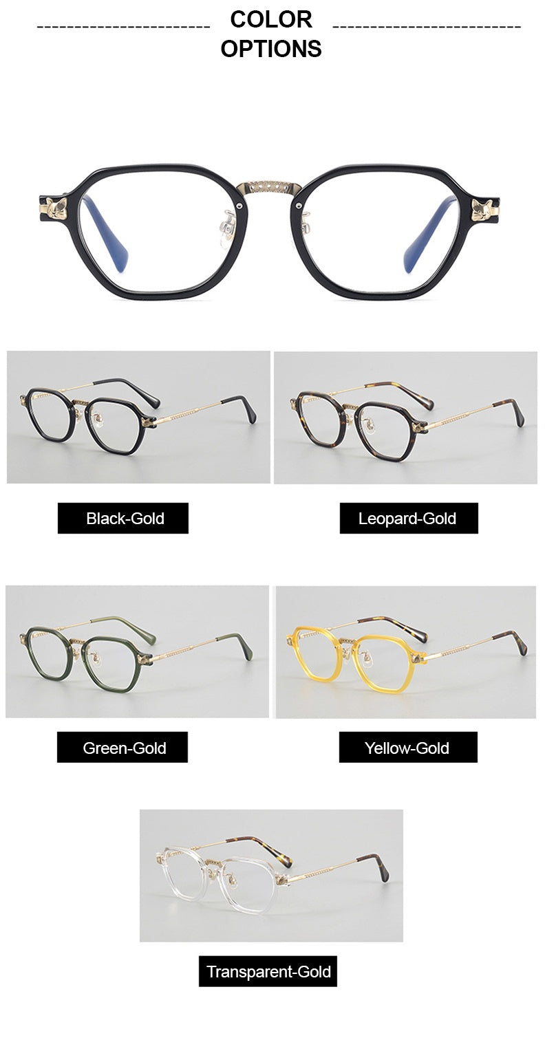 Chashma Ochki Unisex Full Rim Poygon Titanium Acetate Eyeglasses 361009.