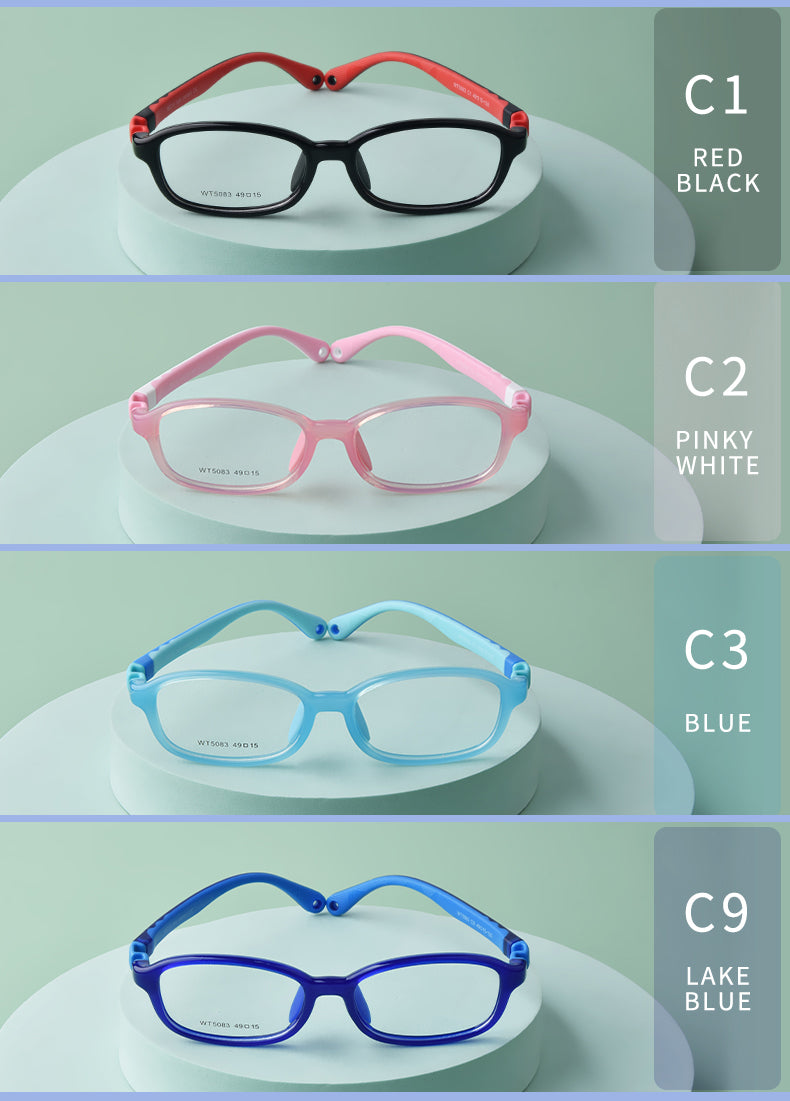 Secg Unisex Youth Full Rim Square Tr 90 Silicone Eyeglasses 5083 — view 6 | Secg at FuzWeb
