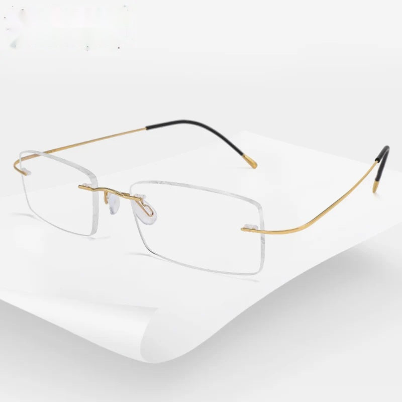 Chashma Ottica Unisex Rimless Square Titanium Eyeglasses 408040 — view 1 | Chashma Ottica at FuzWeb