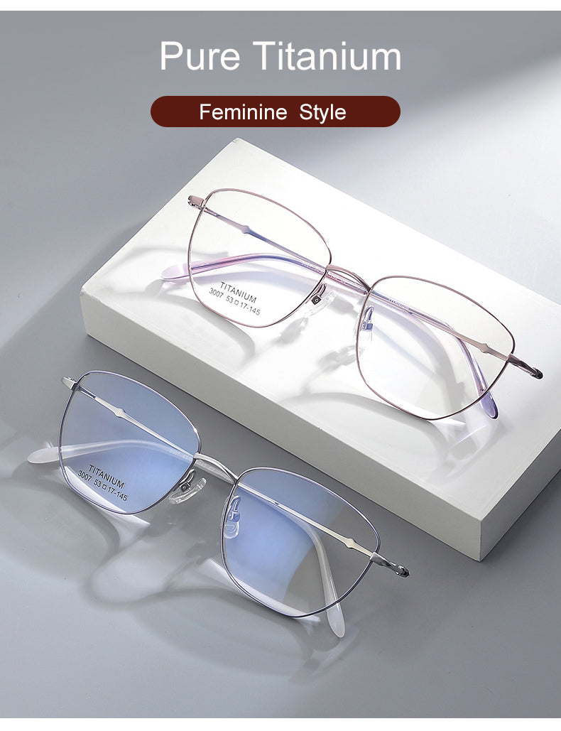 Krasivyy Womens Full Rim Square Cat Eye Titanium Eyeglasses 443007 — view 1 | Krasivyy at FuzWeb