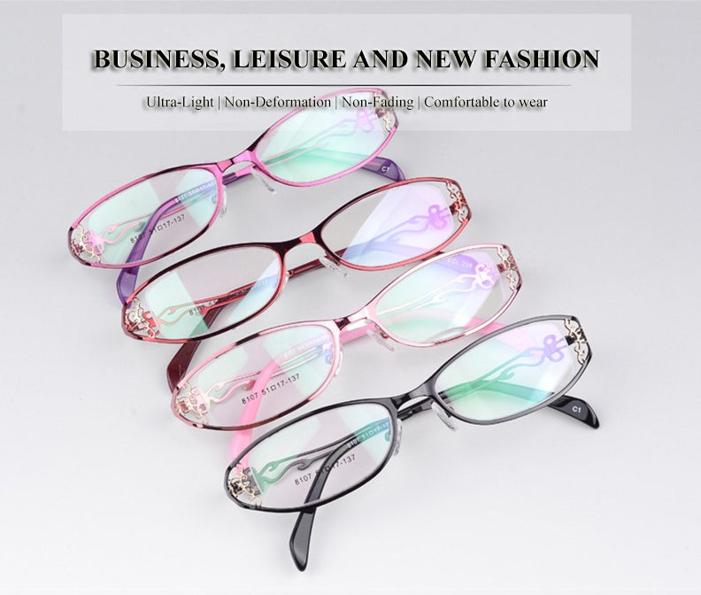 Chashma Womens Full Rim Cat Eye Stainless Steel Frame Eyeglasses 8107 — view 2 | Chashma at FuzWeb