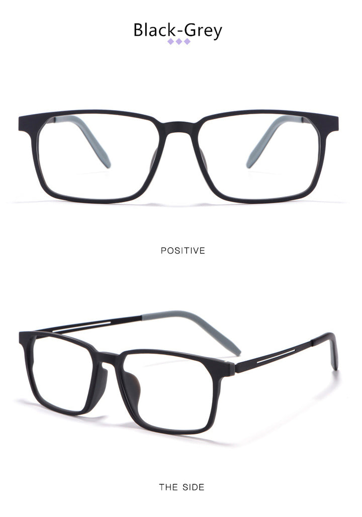 Kocolior Unisex Full Rim Square Tr 90 Titanium Hyperopic Reading Glasses 88781.